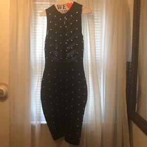 Black and Gold bandage dress